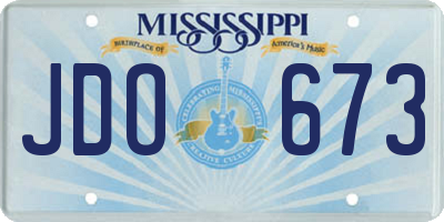 MS license plate JDO673