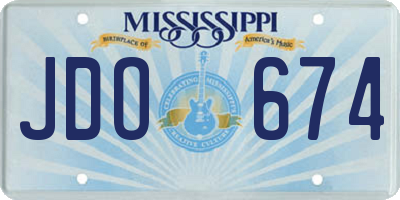 MS license plate JDO674