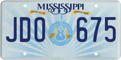 MS license plate JDO675