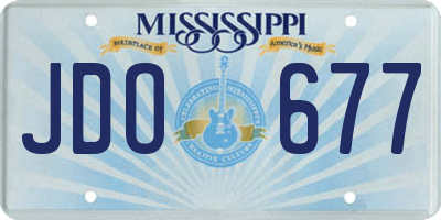 MS license plate JDO677