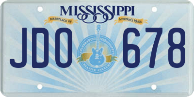 MS license plate JDO678