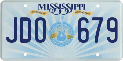 MS license plate JDO679