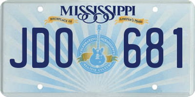 MS license plate JDO681