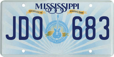 MS license plate JDO683