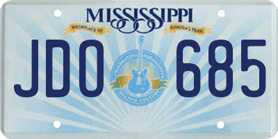 MS license plate JDO685