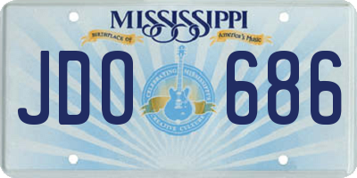 MS license plate JDO686