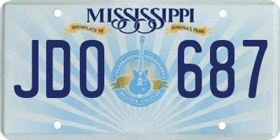 MS license plate JDO687