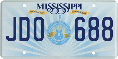 MS license plate JDO688