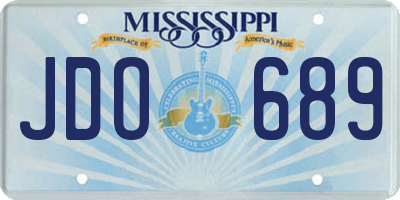 MS license plate JDO689