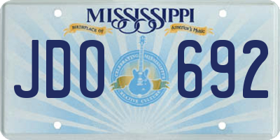 MS license plate JDO692