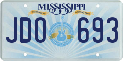 MS license plate JDO693