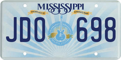 MS license plate JDO698