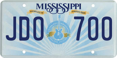 MS license plate JDO700