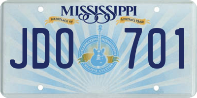 MS license plate JDO701