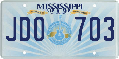 MS license plate JDO703