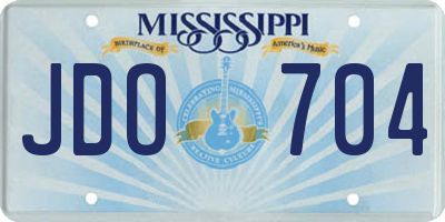 MS license plate JDO704