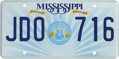 MS license plate JDO716