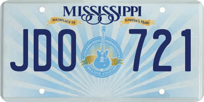 MS license plate JDO721