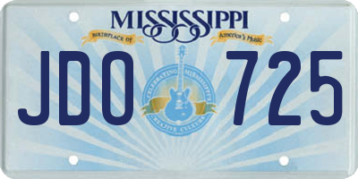 MS license plate JDO725