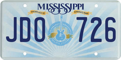 MS license plate JDO726
