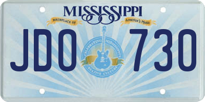 MS license plate JDO730