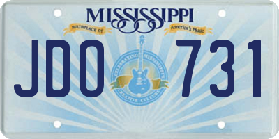 MS license plate JDO731