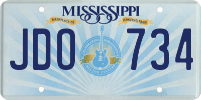 MS license plate JDO734
