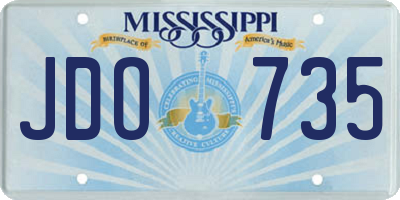 MS license plate JDO735