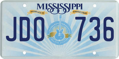 MS license plate JDO736