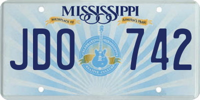 MS license plate JDO742