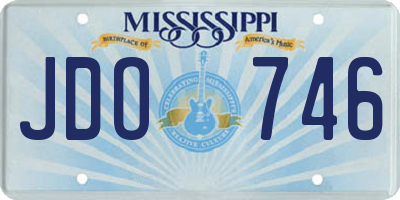 MS license plate JDO746