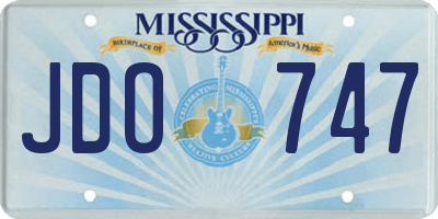 MS license plate JDO747
