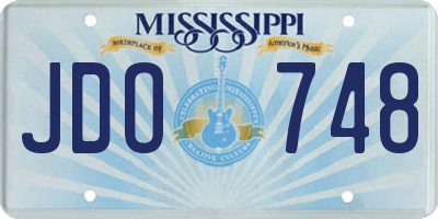 MS license plate JDO748