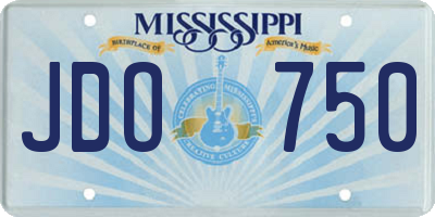 MS license plate JDO750