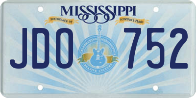 MS license plate JDO752