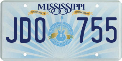 MS license plate JDO755