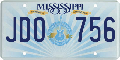 MS license plate JDO756