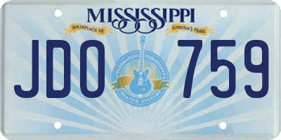 MS license plate JDO759