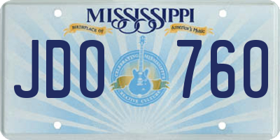 MS license plate JDO760