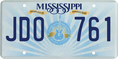 MS license plate JDO761