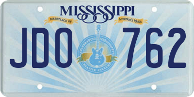 MS license plate JDO762