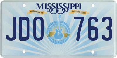 MS license plate JDO763