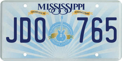 MS license plate JDO765