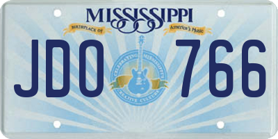MS license plate JDO766