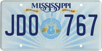 MS license plate JDO767