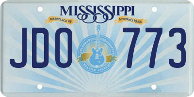 MS license plate JDO773