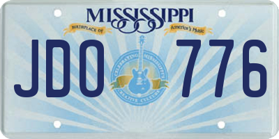 MS license plate JDO776