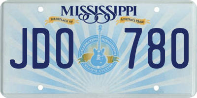MS license plate JDO780