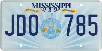 MS license plate JDO785