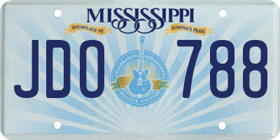 MS license plate JDO788